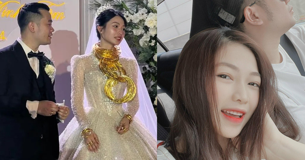 Từ Nhật Bản về Việt Nam làm đám cưới, cô dâu "vất vả" gánh 15 cây vàng trên người, vòng kiềng đeo trĩu cổ