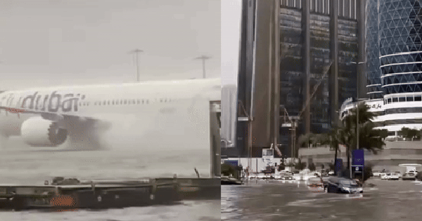 Dubai bỗng ngập lụt kinh hoàng: Siêu xe trôi nổi trên phố, máy bay "lướt trên mặt nước" tạo nên cảnh tượng chưa từng có