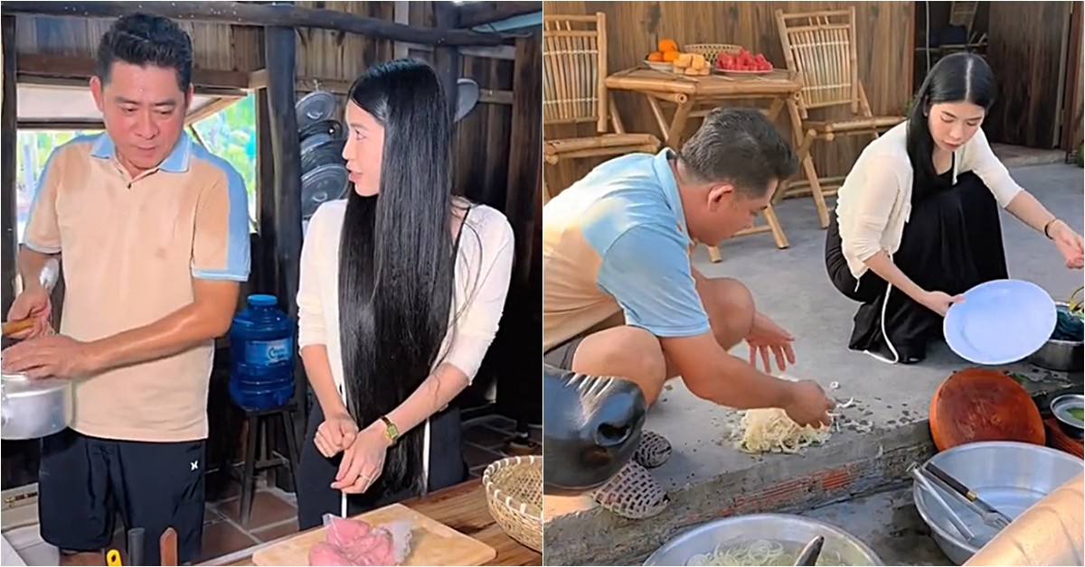 Tài tử Huỳnh Anh Tuấn nấu ăn cùng "phú bà" nổi tiếng ở nhà vườn 6.000m2, 9X này vừa vào bếp đã bất ổn